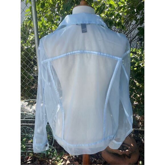 Forever 21 Sheer “Levi” Jacket Style Lightweight Light Blue Shacket Size Small - Picture 6 of 10
